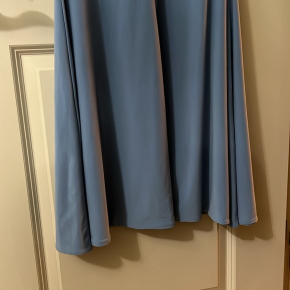 CLUB LONDON PRETTY PERFECT POWDER BLUE MATERNITY RUCHED MESH BARDOT MAXI DRESS - Picture 14 of 16